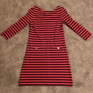 Lilly Pulitzer Coral and Navy Striped Dress